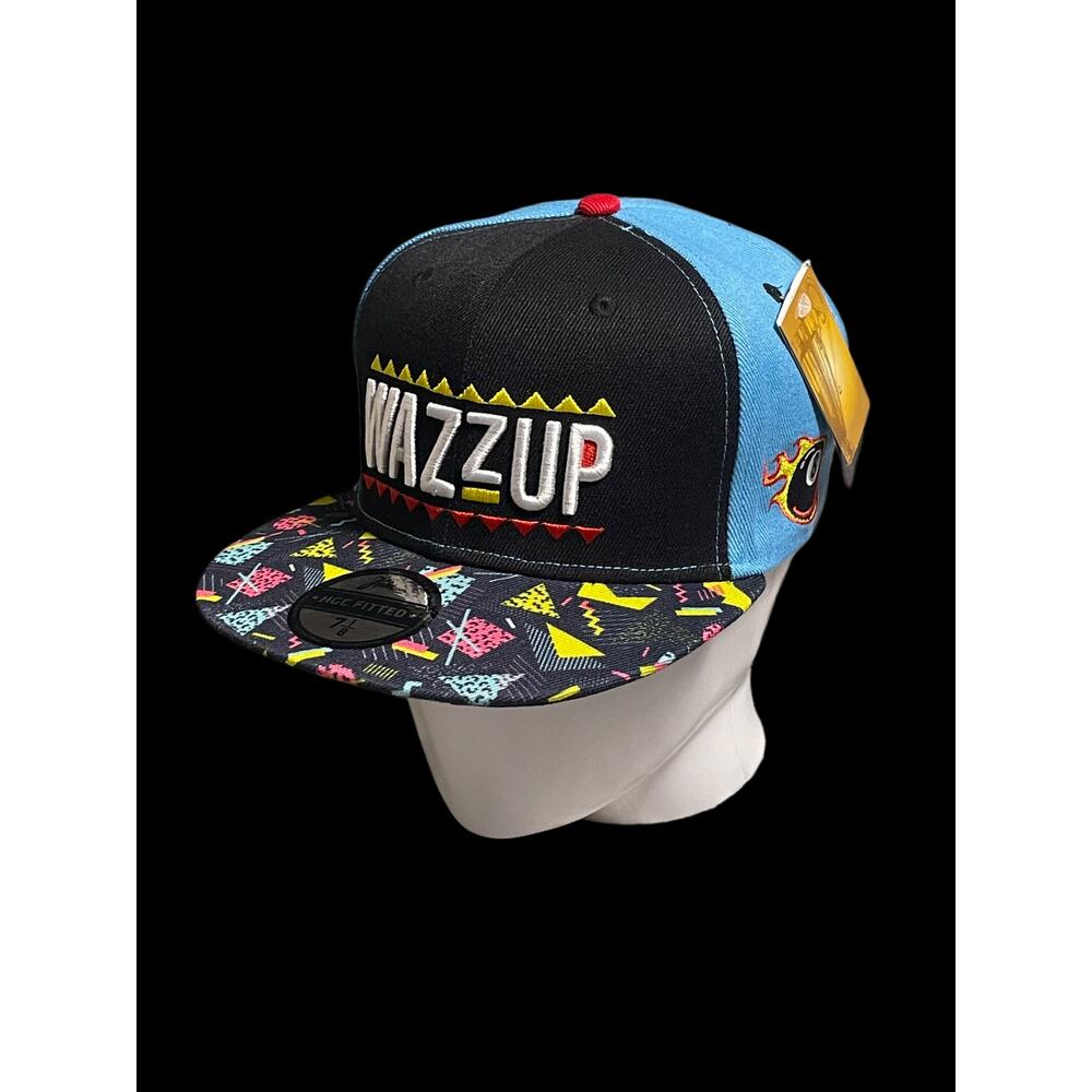 Headgear Classics Martian 1992 Wazzup Blue and Black Retro Fitted Cap 7 1/8